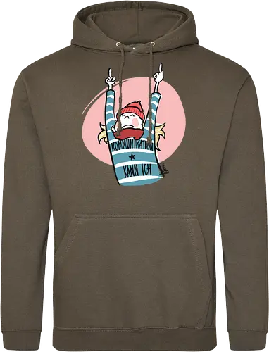 Ringeldinger "Kommunikation .." - Ringelpullisprüche, Ringeldinger, streifenweise, Spruch, Weisheit, Motivation, Ringelpulli, Sprüche Shirt, Cartoon Illustration, Statement Shirt, Handgezeichnet, Humor, Kommunikation, Selbstironie, Streifenpulli, Spruchshirt deutsch - Standard Hoodie