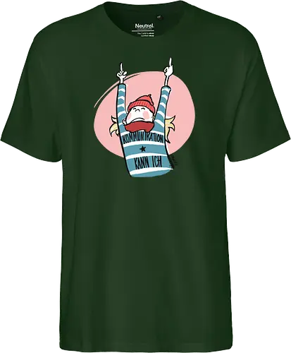 Ringeldinger "Kommunikation .." - Ringelpullisprüche, Ringeldinger, streifenweise, Spruch, Weisheit, Motivation, Ringelpulli, Sprüche Shirt, Cartoon Illustration, Statement Shirt, Handgezeichnet, Humor, Kommunikation, Selbstironie, Streifenpulli, Spruchshirt deutsch - Fairtrade T-Shirt