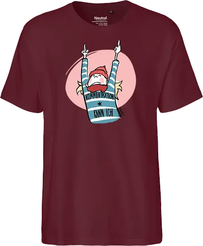 Ringeldinger "Kommunikation .." - Ringelpullisprüche, Ringeldinger, streifenweise, Spruch, Weisheit, Motivation, Ringelpulli, Sprüche Shirt, Cartoon Illustration, Statement Shirt, Handgezeichnet, Humor, Kommunikation, Selbstironie, Streifenpulli, Spruchshirt deutsch - Fairtrade T-Shirt