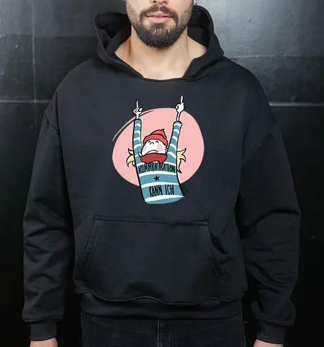 Ringeldinger "Kommunikation .." - Ringelpullisprüche, Ringeldinger, streifenweise, Spruch, Weisheit, Motivation, Ringelpulli, Sprüche Shirt, Cartoon Illustration, Statement Shirt, Handgezeichnet, Humor, Kommunikation, Selbstironie, Streifenpulli, Spruchshirt deutsch - Cropped Hoodie