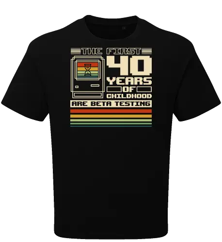 The First 40 Years Of Childhood  - gamer, 70s, 80s, 90s, classic, funny, gaming, geek, humor, nerd, nostalgia, old school, retro, video game, vintage - Oversize T-Shirt