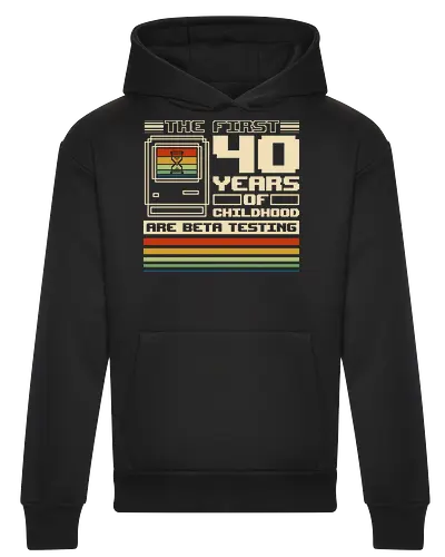 The First 40 Years Of Childhood  - gamer, 70s, 80s, 90s, classic, funny, gaming, geek, humor, nerd, nostalgia, old school, retro, video game, vintage - Heavyweight Hoodie