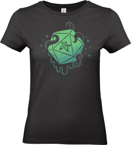 Cthulhu Dice - d20, cthulhu, lovecraft, tentacles, dice, horror, Pen and Paper, Pen and paper, rpg, sea monster, elder sign, creepy cute, dark, spooky, xmorfina - Standard T-Shirt (Women)