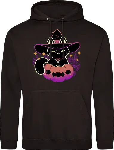 Cute Halloween Cat on Pumpkin