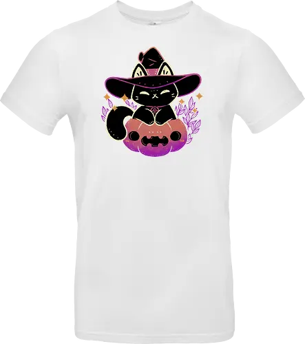 Cute Halloween Cat on Pumpkin