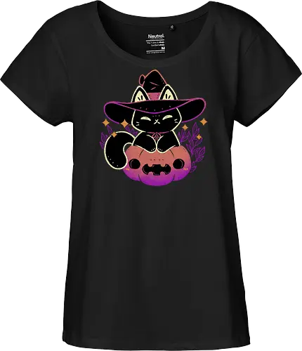 Cute Halloween Cat on Pumpkin