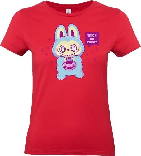Halloween Monster Bunny Trick or Treat - halloween, trick or treat, pastel goth, halloween pumpkin, cute monster, bunny, whimsical, kawaii, spooky cute, creepy cute, pink, goth, love, xmorfina - Standard T-Shirt (Women)
