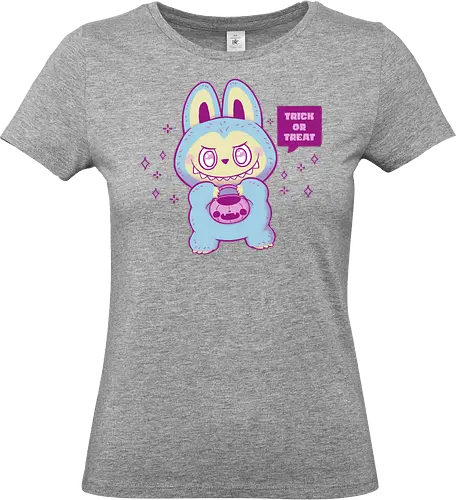 Halloween Monster Bunny Trick or Treat - halloween, trick or treat, pastel goth, halloween pumpkin, cute monster, bunny, whimsical, kawaii, spooky cute, creepy cute, pink, goth, love, xmorfina - Standard T-Shirt (Women)