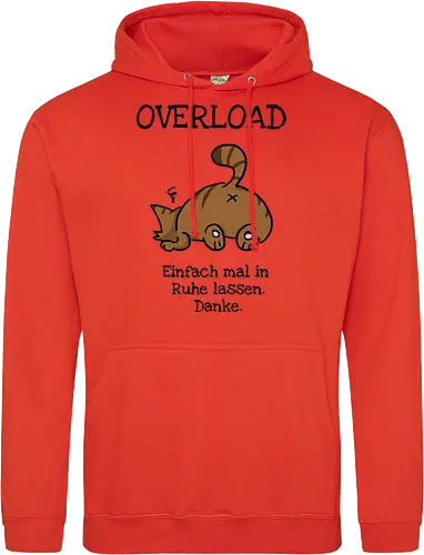 Overload-Katze mit schwarzer Schrift