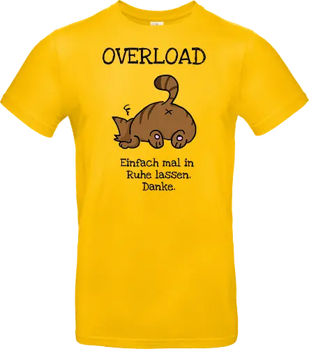Overload-Katze mit schwarzer Schrift