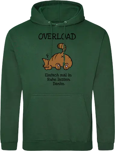 Overload-Katze mit schwarzer Schrift