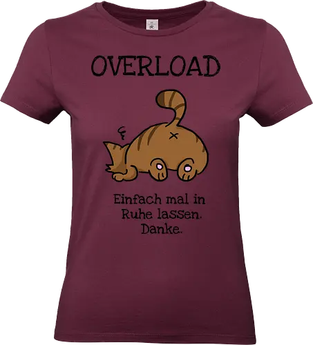 Overload-Katze mit schwarzer Schrift - Autismus, Overload, Katze - Standard T-Shirt (Women)