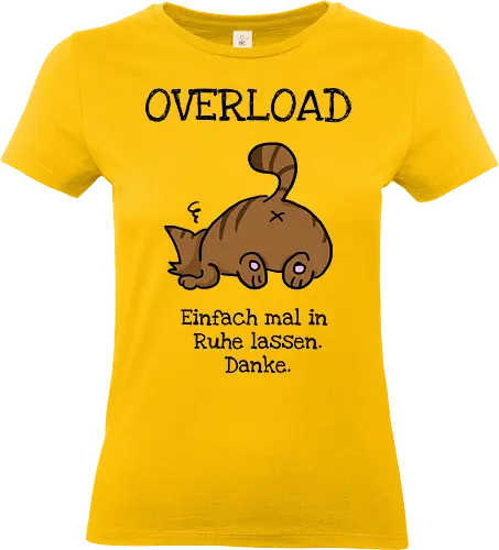 Overload-Katze mit schwarzer Schrift - Autismus, Overload, Katze - Standard T-Shirt (Women)