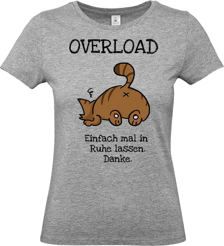 Overload-Katze mit schwarzer Schrift - Autismus, Overload, Katze - Standard T-Shirt (Women)