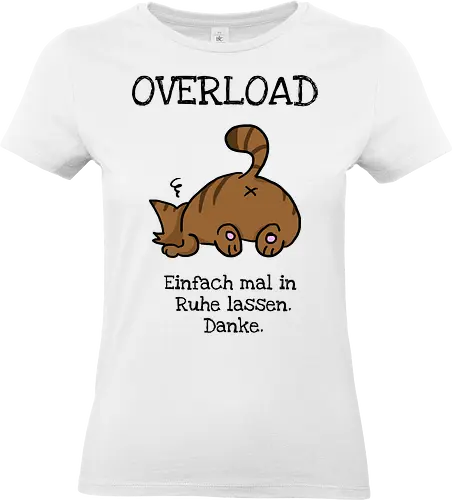 Overload-Katze mit schwarzer Schrift - Autismus, Overload, Katze - Standard T-Shirt (Women)