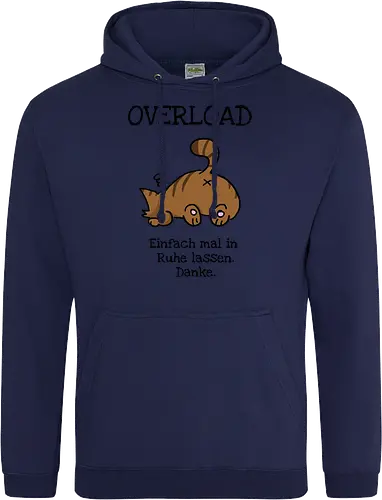 Overload-Katze mit schwarzer Schrift
