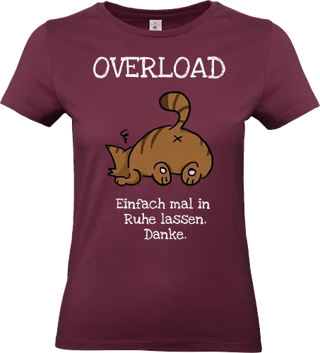 Overload-Katze mit weißer Schrift - Autismus, Overlaod, Katze - Standard T-Shirt (Women)