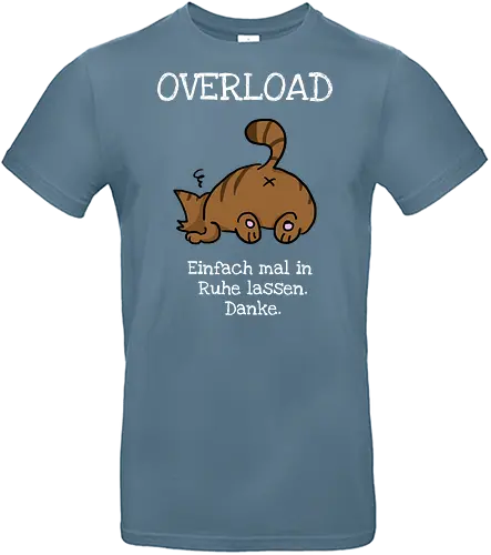 Overload-Katze mit weißer Schrift - Autismus, Overlaod, Katze - Standard T-Shirt