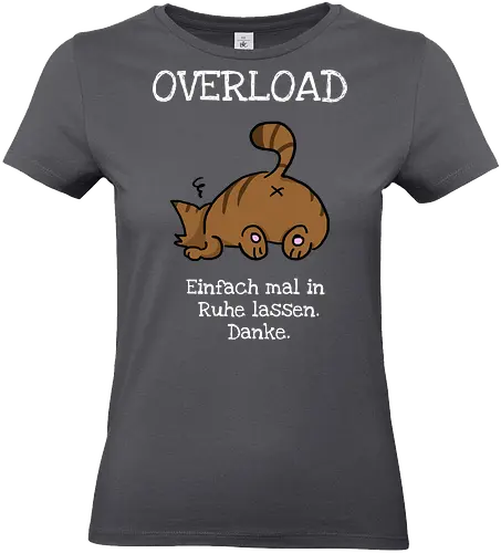 Overload-Katze mit weißer Schrift - Autismus, Overlaod, Katze - Standard T-Shirt (Women)