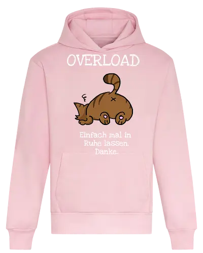 Overload-Katze mit weißer Schrift - Autismus, Overlaod, Katze - Heavyweight Hoodie
