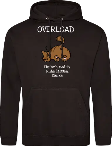 Overload-Katze mit weißer Schrift
