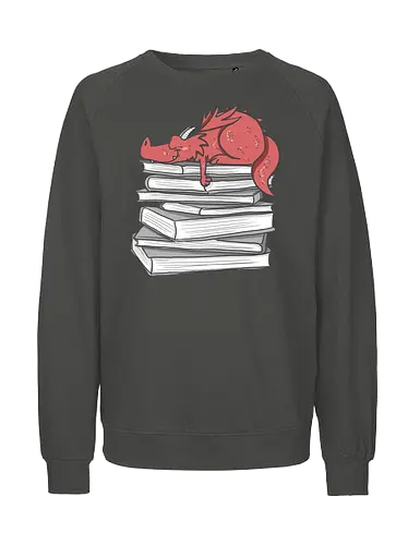 Buchdrache - Buch, Drache, lesen - Fairtrade Sweatshirt