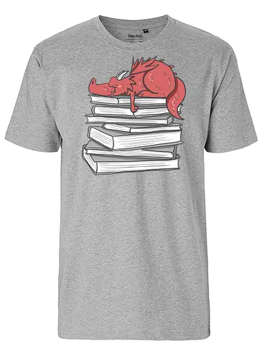 Buchdrache - Buch, Drache, lesen - Fairtrade T-Shirt