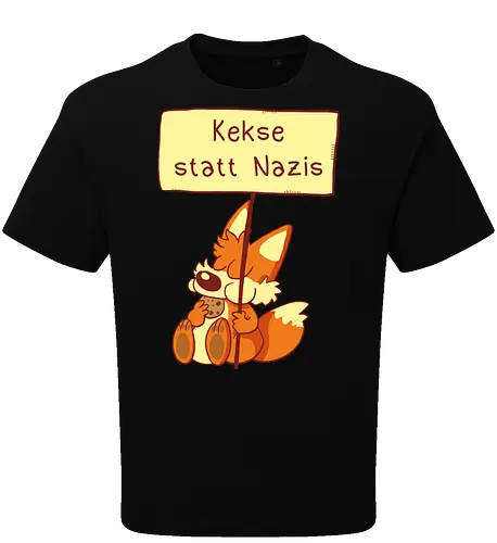 Kekse statt Nazis - Fuchs, Comic, wir sind mehr - Oversize T-Shirt