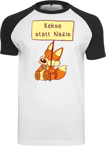 Kekse statt Nazis - Fuchs, Comic, wir sind mehr - Raglan T-Shirt