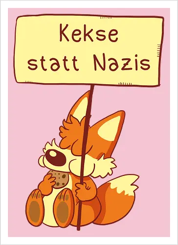 Kekse statt Nazis - Fuchs, Comic, wir sind mehr - Artprint