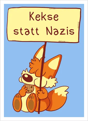 Kekse statt Nazis - Fuchs, Comic, wir sind mehr - Artprint