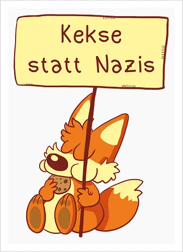 Kekse statt Nazis - Fuchs, Comic, wir sind mehr - Artprint