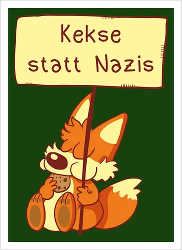 Kekse statt Nazis - Fuchs, Comic, wir sind mehr - Artprint