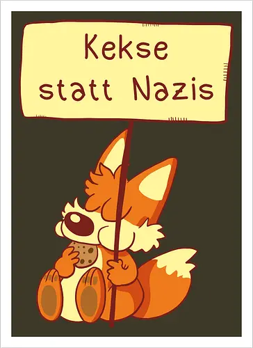 Kekse statt Nazis - Fuchs, Comic, wir sind mehr - Artprint