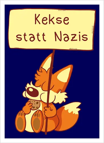 Kekse statt Nazis - Fuchs, Comic, wir sind mehr - Artprint