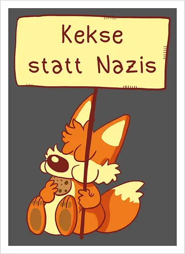 Kekse statt Nazis - Fuchs, Comic, wir sind mehr - Artprint