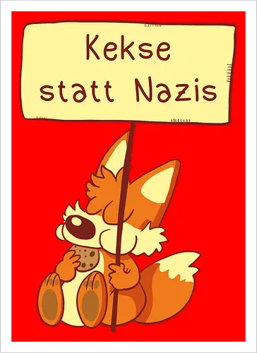 Kekse statt Nazis - Fuchs, Comic, wir sind mehr - Artprint
