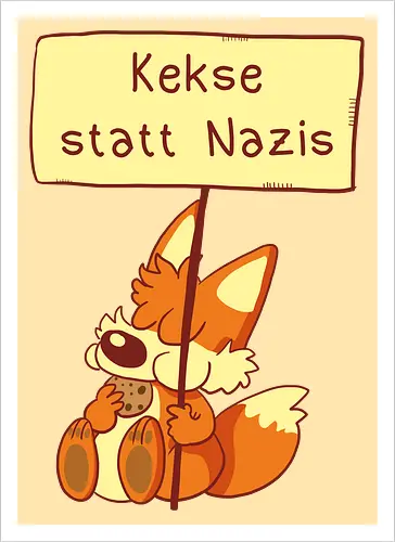 Kekse statt Nazis - Fuchs, Comic, wir sind mehr - Artprint