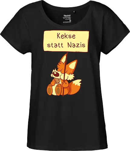 Kekse statt Nazis - Fuchs, Comic, wir sind mehr - Fairtrade Girl Shirt