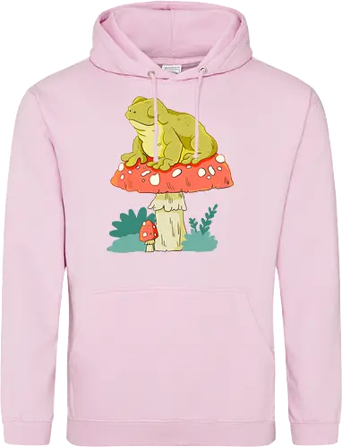 Frosch auf Pilz