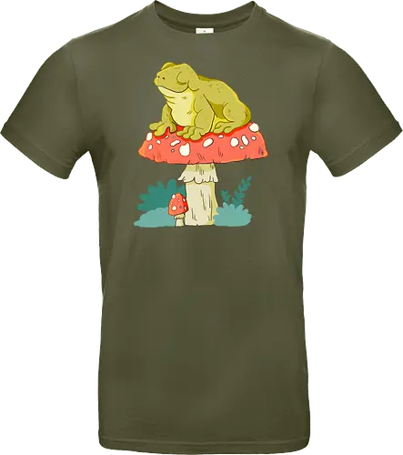 Frosch auf Pilz