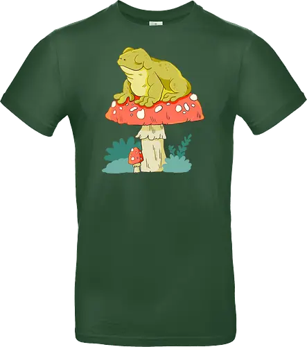 Frosch auf Pilz