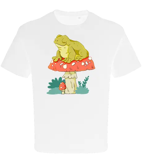 Frosch auf Pilz