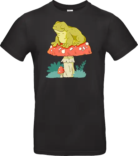 Frosch auf Pilz
