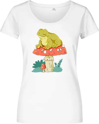 Frosch auf Pilz