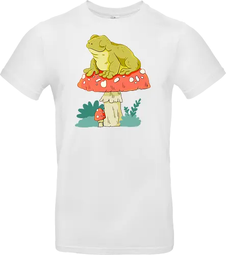 Frosch auf Pilz