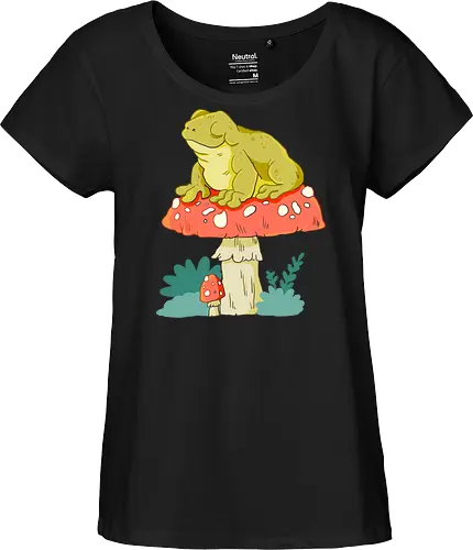 Frosch auf Pilz
