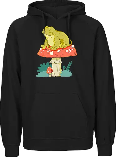 Frosch auf Pilz