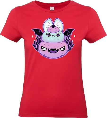 Halloween Pastel Goth Bat - bat, pastel goth, halloween, pumpkin, spooky cute, whimsical, kawaii, goth, pink, creepy cute, dark, occult, leaf, leaves, xmorfina - Standard T-Shirt (Women)