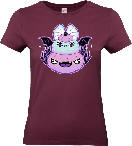 Halloween Pastel Goth Bat - bat, pastel goth, halloween, pumpkin, spooky cute, whimsical, kawaii, goth, pink, creepy cute, dark, occult, leaf, leaves, xmorfina - Standard T-Shirt (Women)